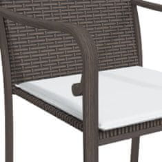 Greatstore Zahradní židle s poduškami 2 ks hnědé 56 x 59 x 84 cm polyratan