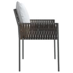 Greatstore Zahradní židle s poduškami 2 ks hnědé 54 x 61 x 83 cm polyratan