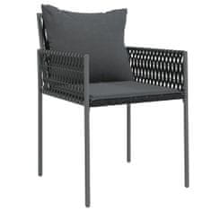 Greatstore Zahradní židle s poduškami 4 ks černé 54 x 61 x 83 cm polyratan