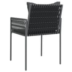 Greatstore Zahradní židle s poduškami 6 ks černé 54 x 61 x 83 cm polyratan