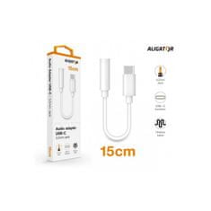 Aligator Audio adaptér USB-C vidl. / 3,5mm Jack, 15cm, bílý