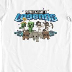 CurePink Dětské tričko Minecraft: Legends Allies (velikost 6-7 let) bílá bavlna