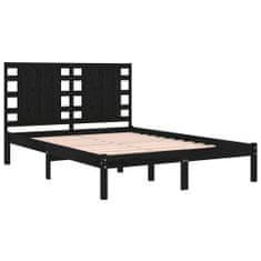 Vidaxl Rám postele černý masivní dřevo 150 x 200 cm King Size