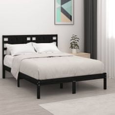 Vidaxl Rám postele černý masivní dřevo 150 x 200 cm King Size