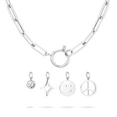 Tamaris Výrazný ocelový náhrdelník s přívěsky TJ-0420-N-40