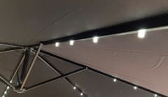 Nábytek Texim Slunečník Hook pr. 3m béžový LED bez závaží