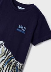 MAYORAL modré tričko s potiskem tygra WILD Velikost: 6/116