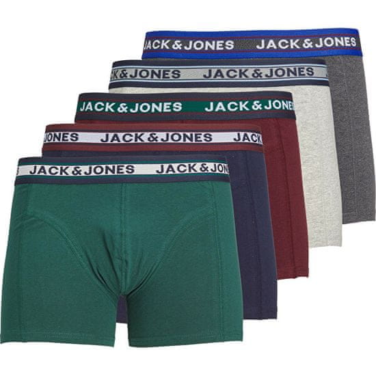 Jack&Jones 5 PACK - pánské boxerky JACOLIVER 12242050 Dark Grey Melange