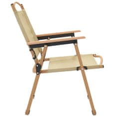 Vidaxl Kempingové židle 2 ks béžové 54 x 55 x 78 cm oxfordská látka