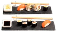 Kesper Sushi set 8 ks, 2x břidlice 30x10cm, 2x keramické misky, 2x hůlky, 2x držák