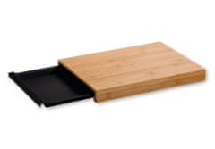 Kesper Krájecí deska s odkapávací miskou,bambus:34x24x3,5cm,mísa z plastu: 31,5x22x2,6 cm