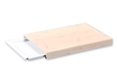 Kesper Krájecí deska s odkapávací miskou, bambus bílá glazura, 38 x 3,5 x 25,5cm