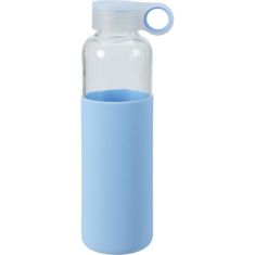 EXCELLENT Láhev na nápoje skleněná s obalem 550 ml modrá
