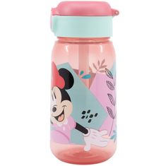 Stor Plastová láhev na pití s brčkem a víčkem Minnie Mouse