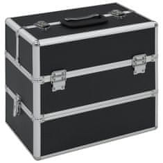 Vidaxl Kosmetický kufřík 37 x 24 x 35 cm černý hliník