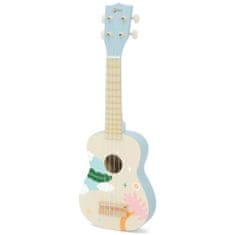 LEBULA Dřevěná modrá kytara na ukulele CLASSIC WORLD pro děti