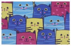 Mujkoberec Original Protiskluzová rohožka barevné kočky 104690 multicolor 45x70