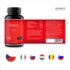 Advance nutraceutics ADVANCE Liverax 60 kapslí - nejsilnější extrakt ostopestřece, 80% silimarinu