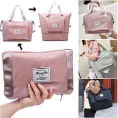 VIVVA® Cestovní taška, Skládací cestovní taška, Dámská cestovní taška, 42 x 38 x 22 cm | BAGPLUS Růžová