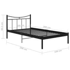 Greatstore Rám postele černý kov a překližky 100 x 200 cm