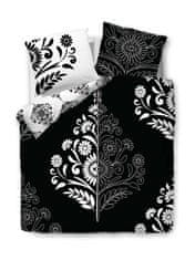Darymex Bavlněné povlečení 220x200 PANELOVE bílá černá vzorované květiny etno