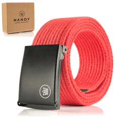 NANDY Bavlněný pletený pásek + krabička - červená