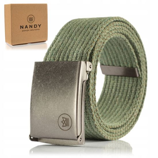 NANDY Bavlněný pletený pásek + krabička - zelená