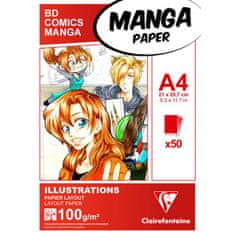 Clairefontaine Blok Manga Illustrations A4, 50 listů, 100 g