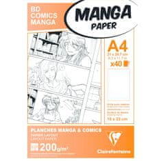 Clairefontaine Blok Manga BD Comic squares A4, 40 listů, 200 g