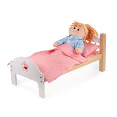 Bigjigs Toys Dřevěná postýlka pro panenky