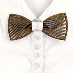 AMADEA Dřevěný motýlek k obleku - geometrický motiv 11 cm, český výrobek