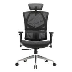 MCW Kancelářská židle SIHOO Kancelářská židle ergonomická, bederní opěrka vysoké opěradlo 3D područky ~ síťovina černá