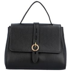Delami Vera Pelle Luxusní dámská kožená kufříková kabelka do ruky Ella, černá