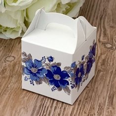 MojeParty KRABIČKY na svatební mandle Blue Flowers 8ks