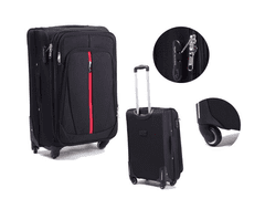 RGL  Cestovní kufr textilní R20 s rozšířením,střední, černo červený,69L,60x43x30