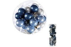 Autronic Ozdoby skleněné na drátku, modro-bílé, pr.1.5cm, cena za 1 balení(72ks) VAK108-1,5, sada 2 ks