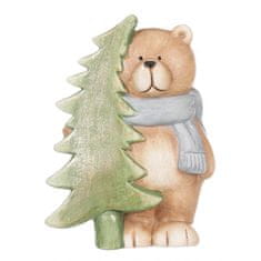 Autronic Medvěd se stromkem, keramická dekorace. MT457, sada 4 ks