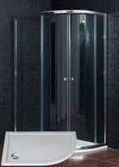 Arttec Sprchový kout čtvrtkruhový KLASIK 120 x 80 cm čiré sklo s vaničkou z litého mramoru STONE levé provedení
