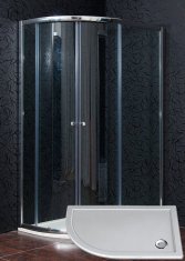 Arttec Sprchový kout čtvrtkruhový KLASIK 120 x 80 cm čiré sklo s vaničkou z litého mramoru STONE pravé provedení