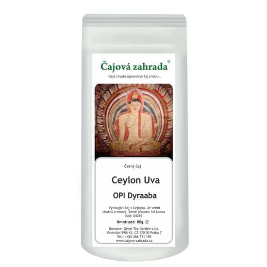 Čajová zahrada Ceylon Uva OPI Dyraaba - černý čaj, Varianta: černý čaj 500g
