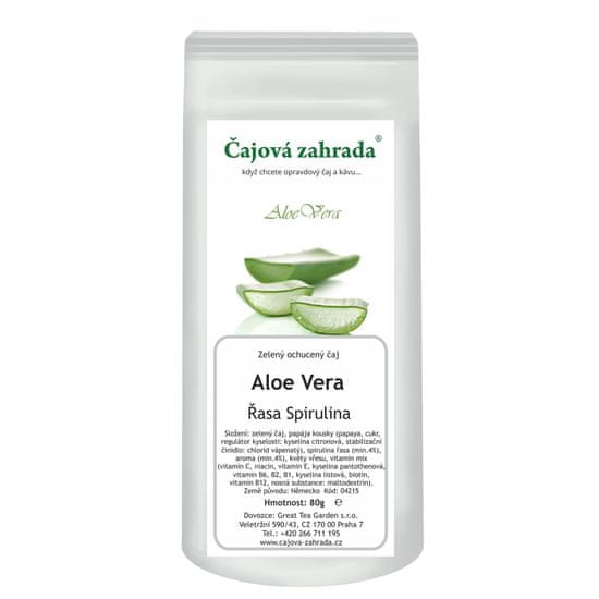 Čajová zahrada Aloe Vera & Řasa Spirulina - zelený ochucený čaj, Varianta: zelený čaj 80g