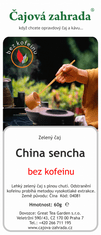 Čajová zahrada China Sencha - zelený čaj BEZ KOFEINU, Varianta: zelený čaj 60g