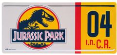 CurePink Herní podložka na stůl Jurassic Park|Jurský park: Logo (80 x 35 cm)