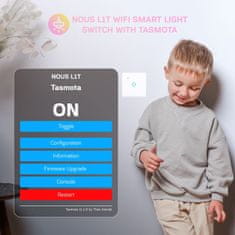 Nous L1T WiFi Tasmota chytrý vypínač osvětlení