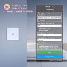 Nous L1T WiFi Tasmota chytrý vypínač osvětlení