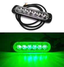 motoLEDy Stroboskopické obrysové světlo 6 LED 12V-24V, zelené