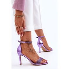 Dámské sandály na podpatku s kamínky Purple velikost 41