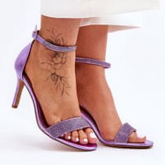 Dámské sandály na podpatku s kamínky Purple velikost 41