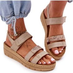 Vinceza Dámské kožené sandály na suchý zip velikost 39
