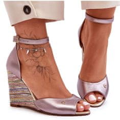 Kožené sandály na podpatku Laura Messi velikost 41